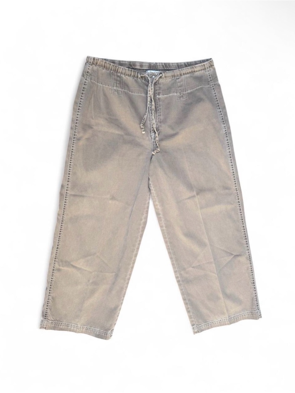 CHICO’S DESIGN vintage 90’s brown crop pants size 1 Medium cinch waist pockets